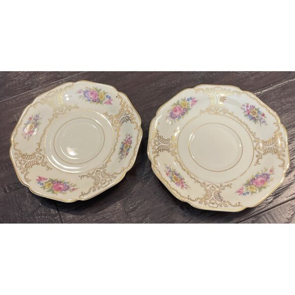 Lady Louise Heinrich Bavaria Germany Saucers Plates Only Set Of 2 Vintage - Picture 1 of 3